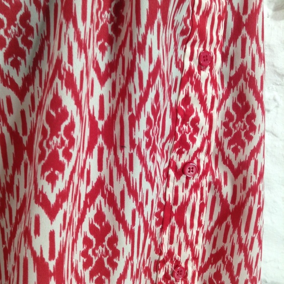 Anthro Maeve pink ikat peasant shirt dress size L - Picture 6 of 8